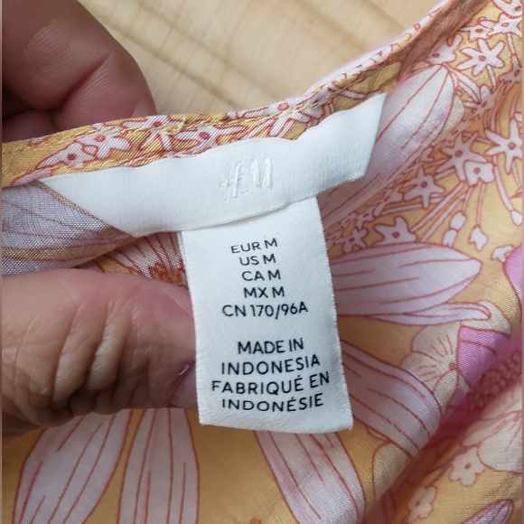 Floral V-Neck Swim Cover-Up Dress in Yellow & Pink - Picture 9 of 13